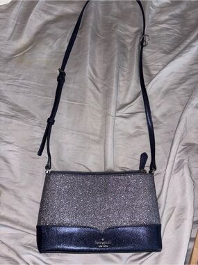 kate spade Silver Glitter and Black Crossbody Bag